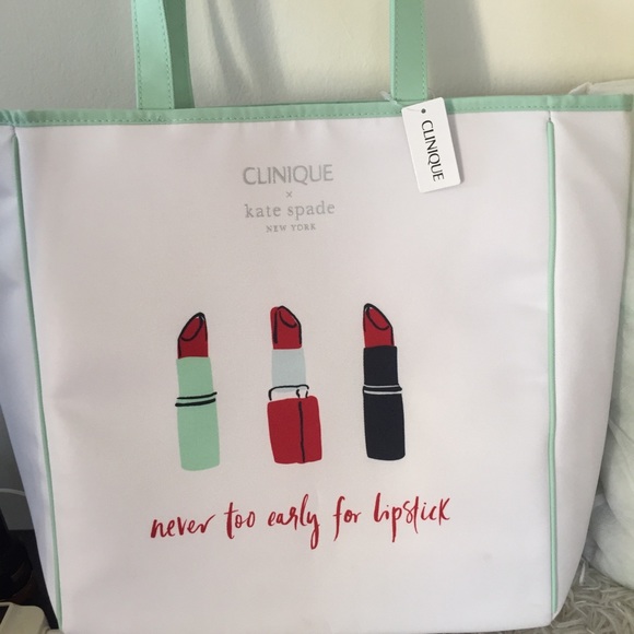 Clinique x Kate Spade New York Set Shopping Tote & Makeup Pouch - Picture 9 of 14
